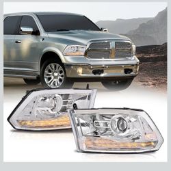 Pair Of Headlights Projectors Beam With Drl Lights 