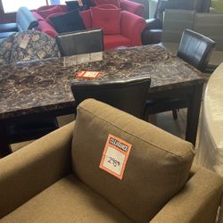 Table and four chairs