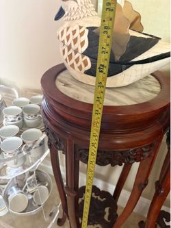 Wood and Marble Top Stand