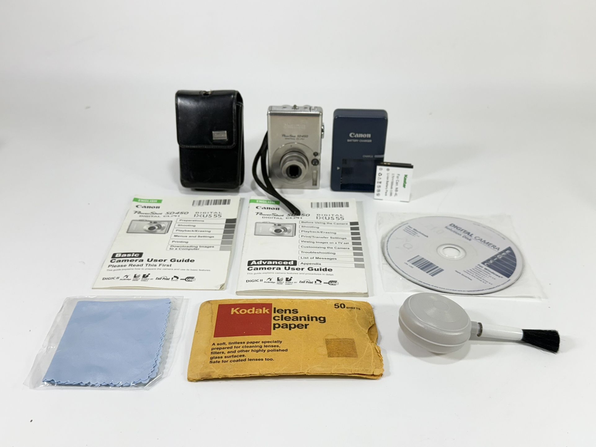 Canon PowerShot ELPH SD450 Silver 5.0MP Digital Camera With Battery & Charger
