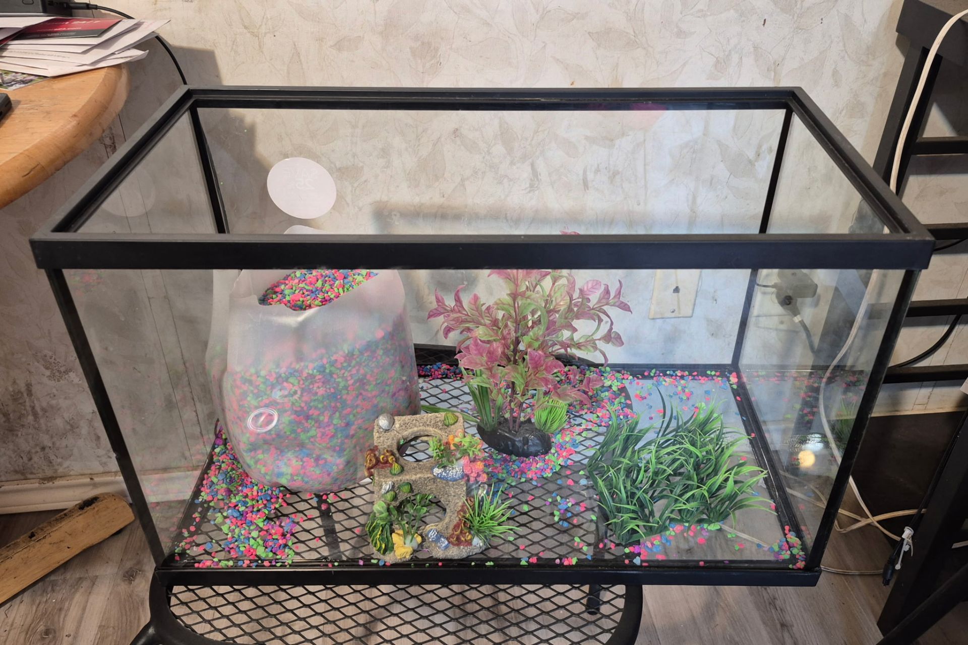 10 gallon fish tank & 3 stack plastic drawer