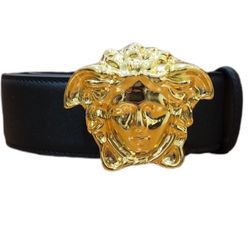 New Versace Leather Mesuda Gold Buckle Belt 95 Cm - 32/34 Waist 