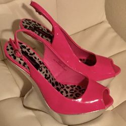 Brand new hot pink and silver party shoes size 8 1/2. Great for parties, Halloween, New Year’s, Christmas