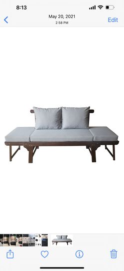 Wooden day bed with cushion outdoor furniture