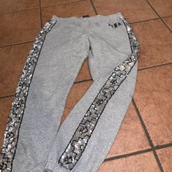 Womens Pink  Sweats Bling Size Medium 
