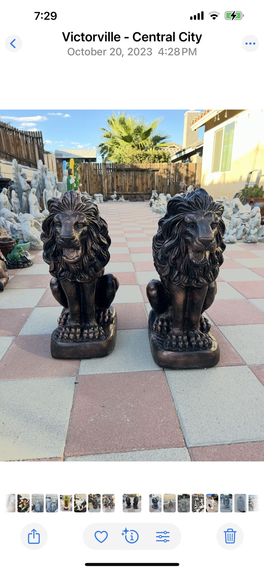 New Set Of Lions Made Out Of Cement