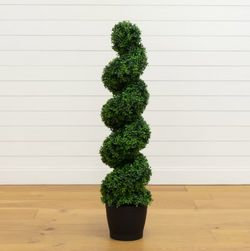Nearly Natural 4' UV Resistant Spiral Topiary