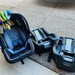 Infant Car Seat with 2 Bases – Good Condition