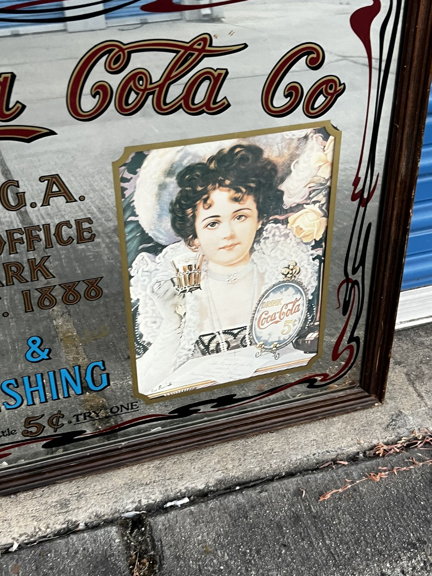 Coca Cola Vintage 70's Mirror Sign Bar Advertise Coke Atlanta