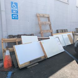 FREE metal benches, plywood, pallets