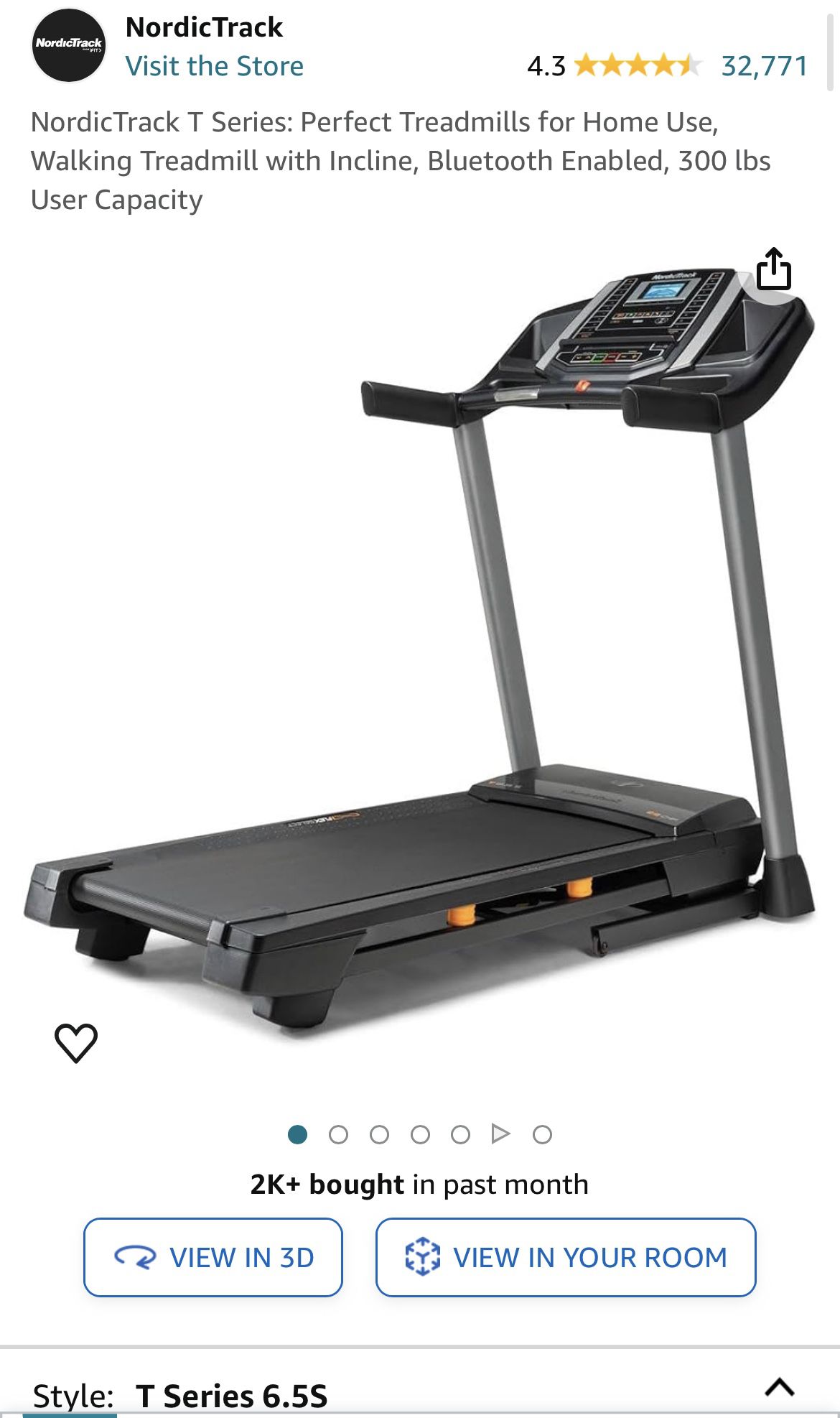 NordicTrack T Series: Perfect Treadmills for Home Use, Walking Treadmill with Incline, Bluetooth Enabled, 300 lbs User Capacity