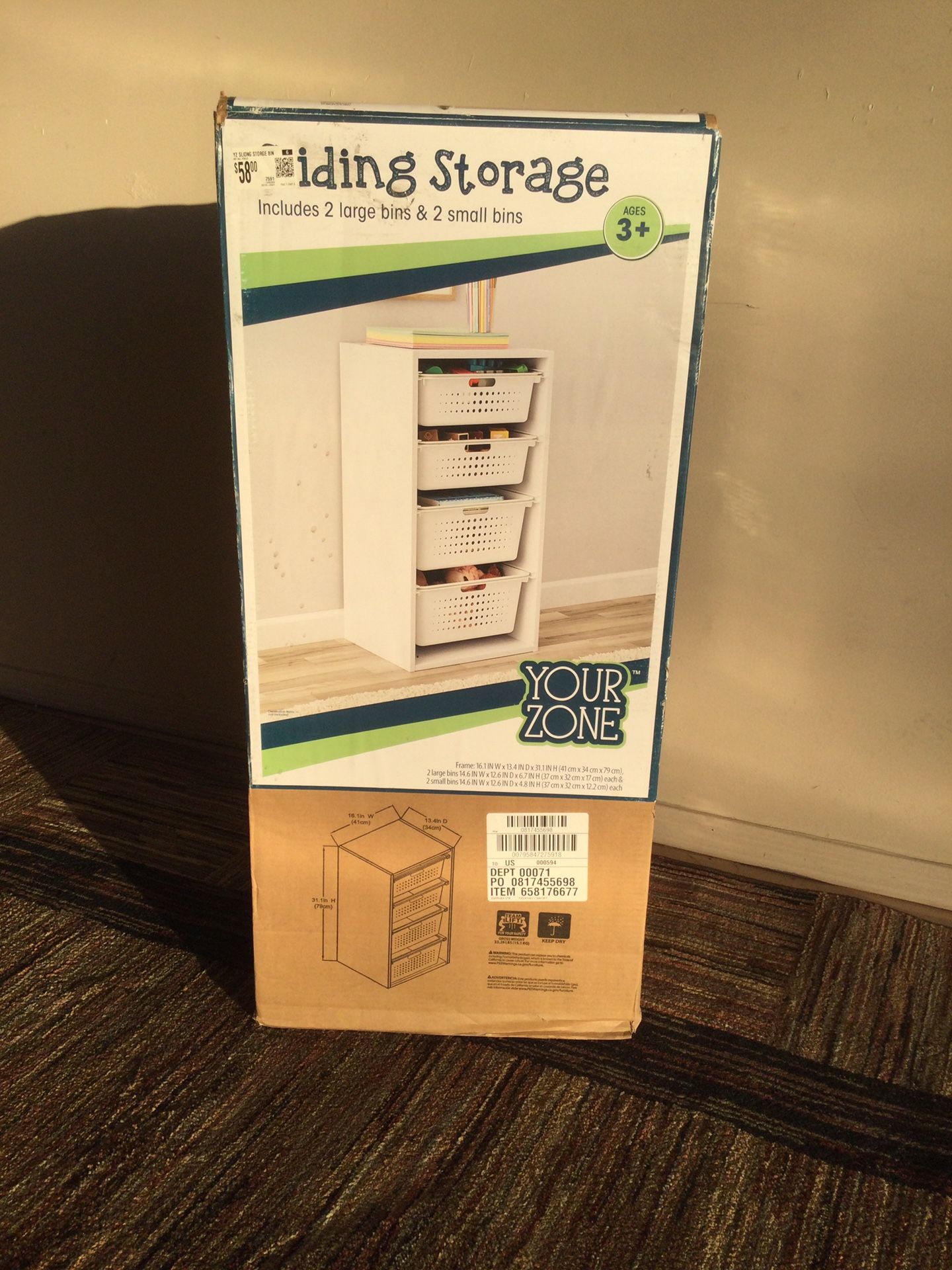 Storage With Sliding Bins