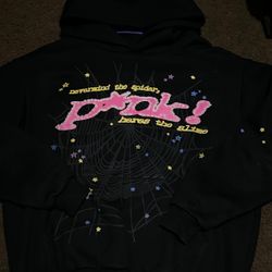 Pink Black Sp5der Hoodie 