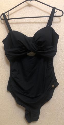 Popilush Black One-Piece Swimsuit with Cutout Detail