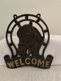 Cast Iron Welcome sign for inside or outside