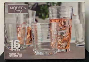 Modern Living 16-Piece Glass Beverage Set