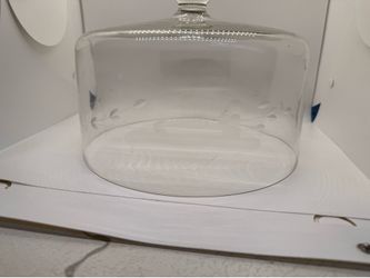 Vintage Princess House Heritage Crystal Etched Glass Cake Plate Top Dome Replacement