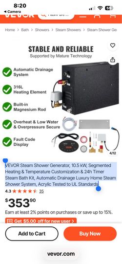 Steam shower generator (new)