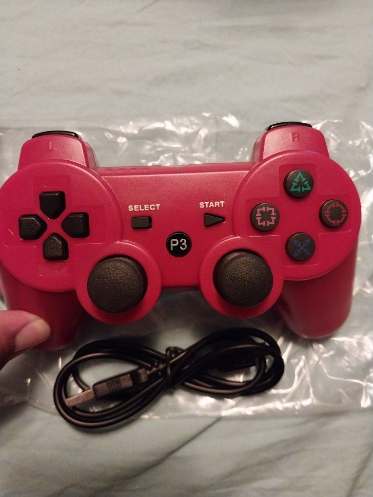 Red Off Brand PlayStation 3 Controller