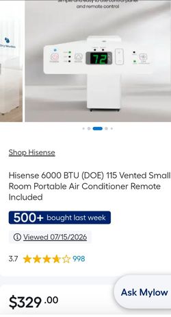 Hisense 6,000 BTU Portable Air Conditioner