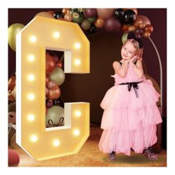 Letter C iMPRSV 4FT Light Up Letters - Large Marquee Letters Kit for Birthday Party