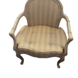 Antique French Vanity Chair. Paint Color Is Cream, Cushion Is Shades Of Cream. Great Condition.