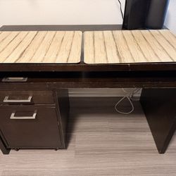 Brown Desk w/ Detachable Slide-out