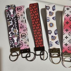 wristlet faux leather keychain 