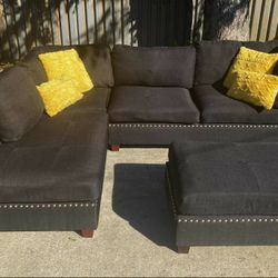 SOFA SECCIONAL MODERNO GRANDE 3 PIEZAS COLOR NEGRO!!!