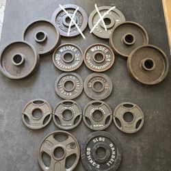 Old Rusty Spare Olympic Weight Plates 2.5lb 5lb And 10lb