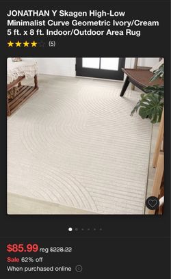 Geometric Cream/Ivory 5x8 Ft Indoor/outdoor Rug