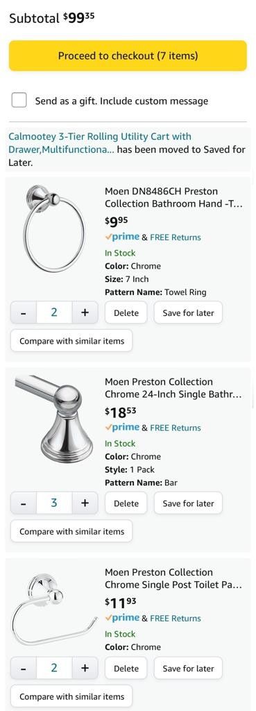 Moen Brand bathroom fixture 7 Piece Set$70 For Everything