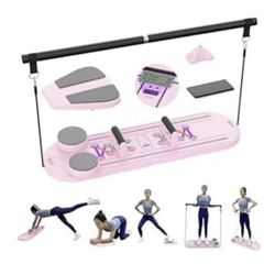 Pilates Board, Pilates Reformer Set, Pilates Machine 15-in-1 Multifunctional Abdominal Board for Home Office Workout, Foldable Portable Pilates Reform