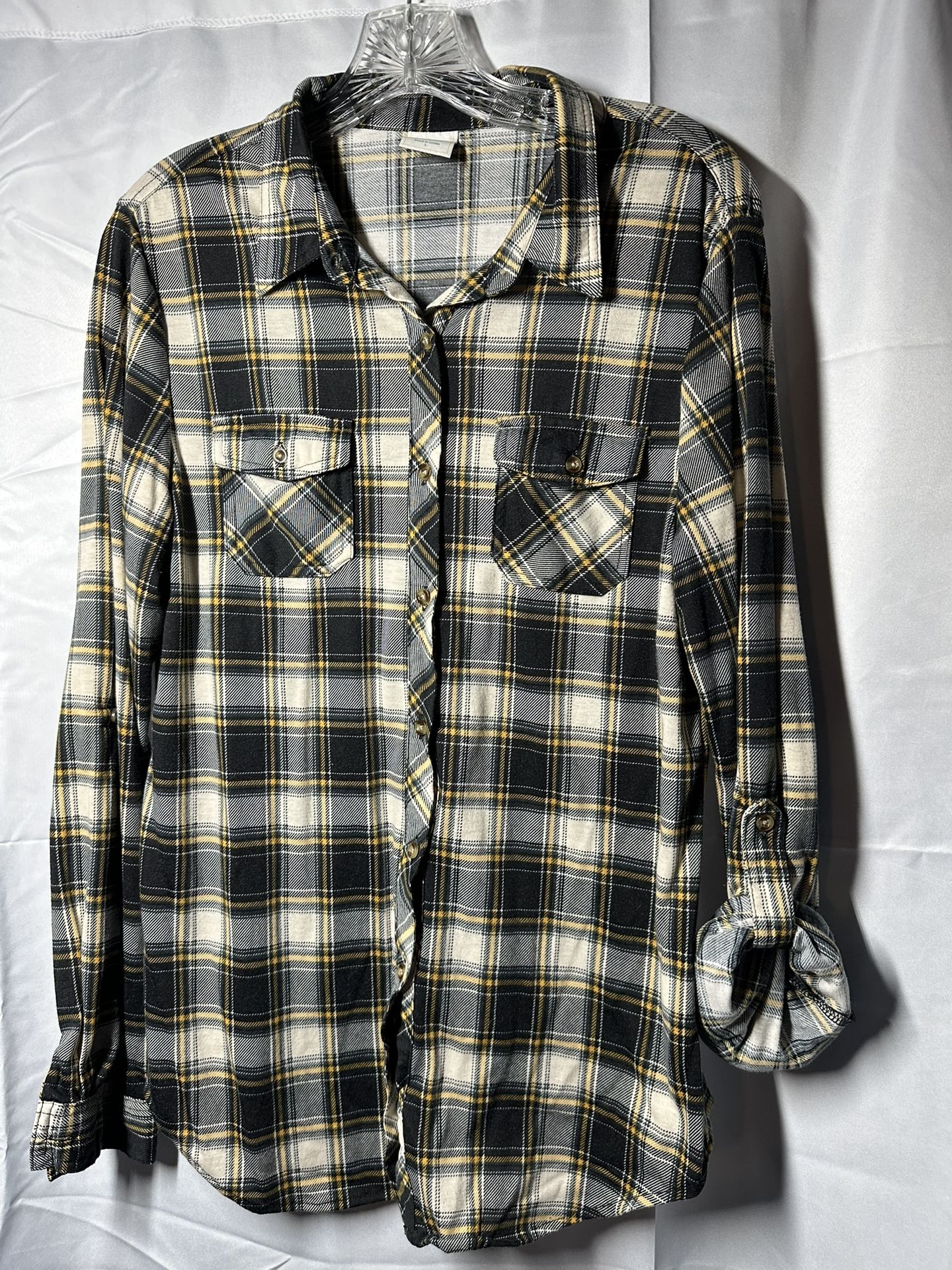Passport Black and Yellow Plaid Button-down Shirt