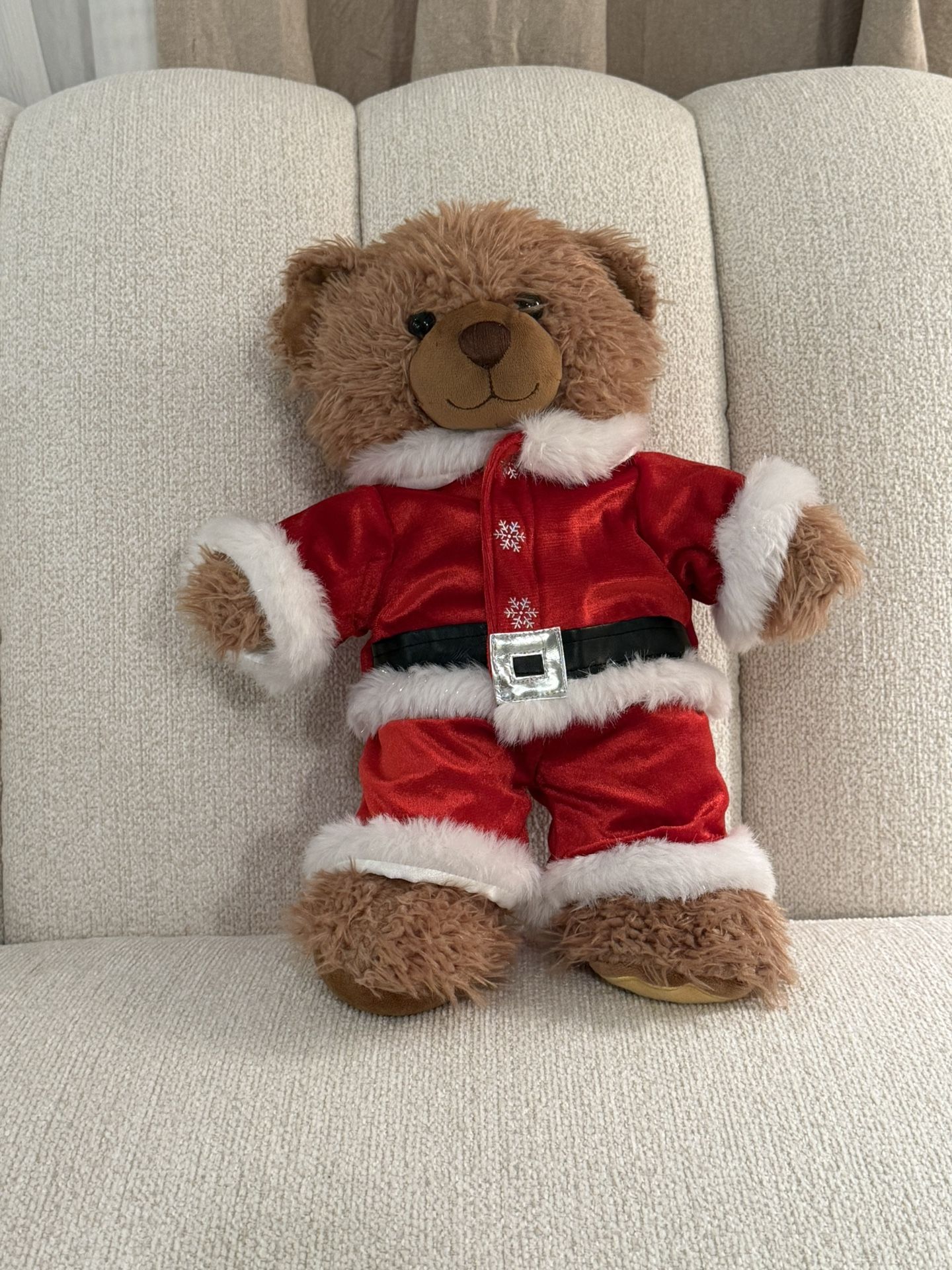 Build A Bear Brown Teddy In Santa Suit