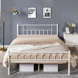 White Metal Queen Bed Frame