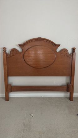 Queen Wood bedframe with Carved Detail