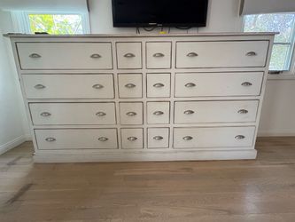 Large Custom Made White 12-Drawer Dresser / Chest of Drawers – 79" – $750 OBO