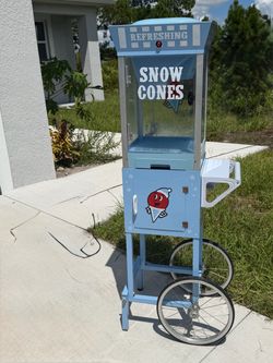 Snow Cone Machine with Rolling Cart