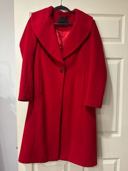 Kendall & Kylie Red Wool Coat
