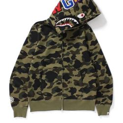 Brand new Bape 1st Camo shark full zip hoodie
