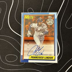 Topps Francisco Lindor Autograph Baseball Card Mets 05/25