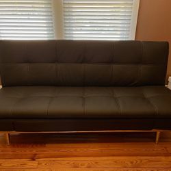 Dark Brown Leather Futon 