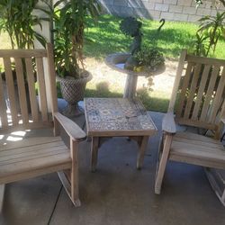 2 Rocking Chairs, Bench, Table All For $300
