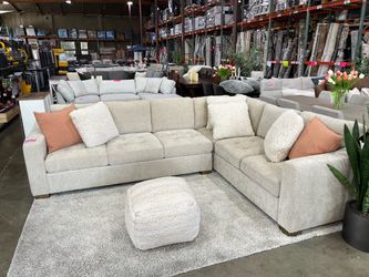 Beige fabric sectional from Costco