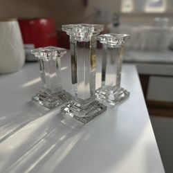 Crystal Candle Holder Set Of 3