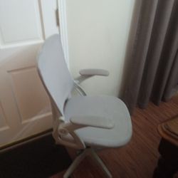 Office Chair Gray Sits Behind A Normal Desk