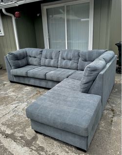 Grey/blue sectional couch - Ashley furniture