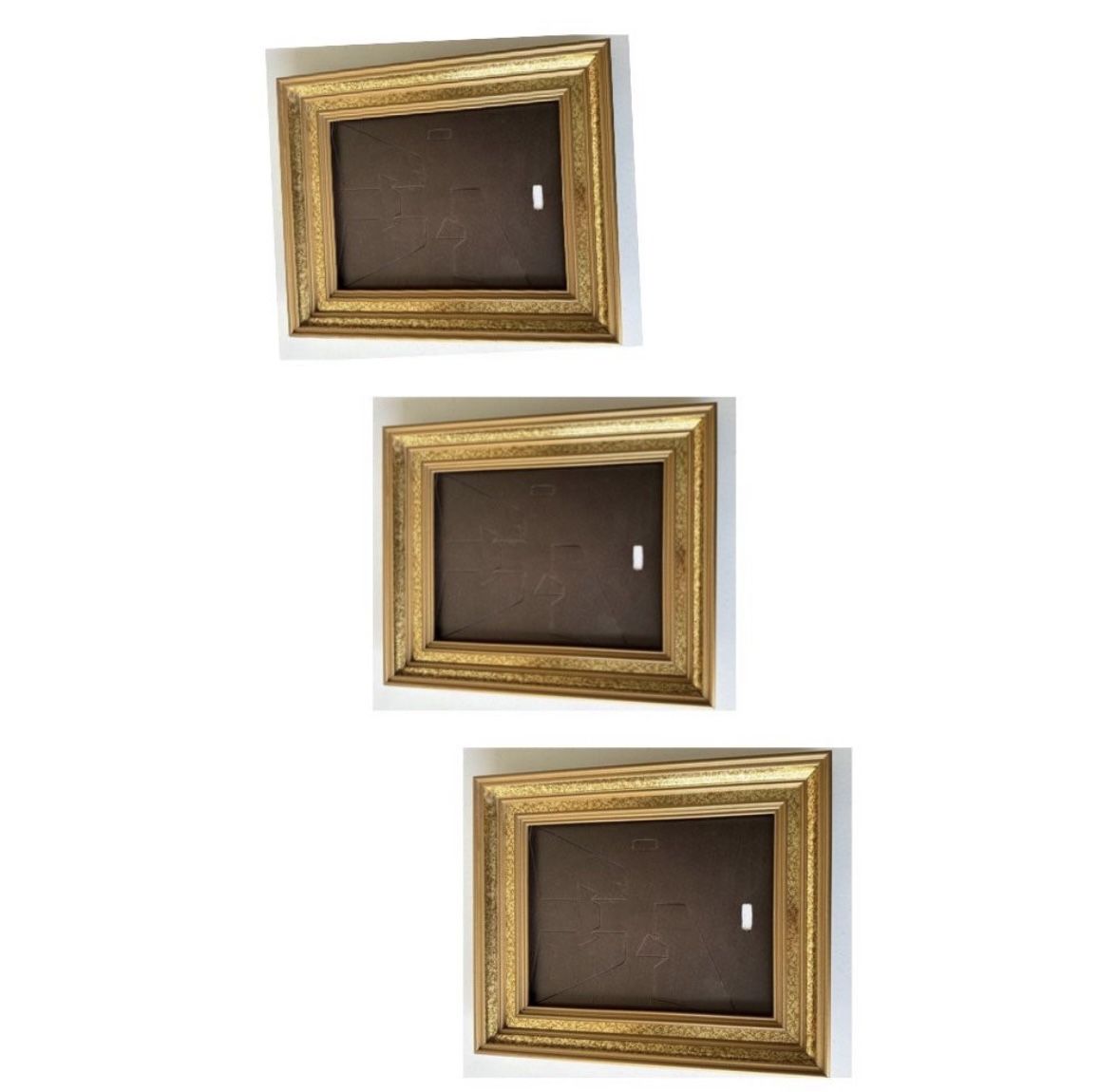 Set of 3 new picture/art vintage style wood-look frame size 12,5x9,5 (14x17)