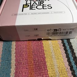 100% Human Hair Topper 12” Jet Black #1 Lace Base Clip In Women Hairpiece